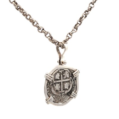 Waxing Poetic WP 925 Sterling Silver Spanish Colonial Coin Pendant