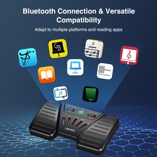 LEKATO Wireless Bluetooth Music Page Turner Foot Page Tablets Page Turning - Picture 6 of 8