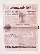 GAZZETTA DELLO SPORT 11 OCTOBER 1957 DUILIO LOI-GRAN PRIX CAMPARI-CESTARI