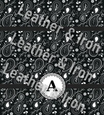 Paisley Black and White Custom Initial Design Checkbook Cover