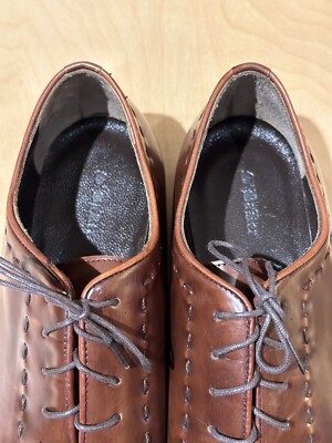 S\'BAKER Leather Mens Shoes Tab Dark Brown Size EU 44 S.Baker Brown Natural Leather Shoes Dress Men main image 2