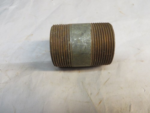 GALVANIZED NIPPLE VINTAGE PIPE FITTING 1-1/2" x 1-1/2" NPT x 2-1/2"
