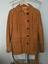 Agnona Suede Coat Size 16 Uk / 48 It