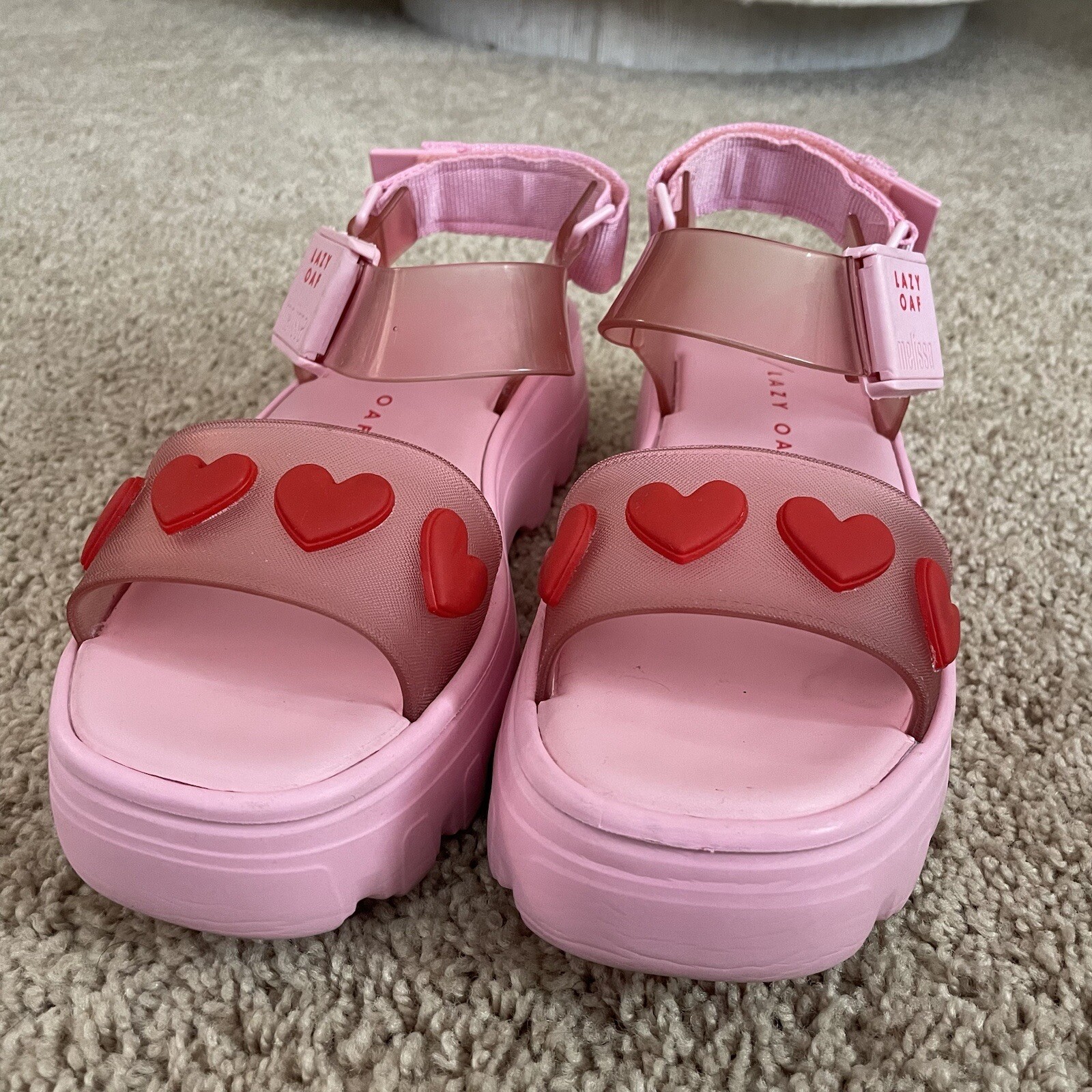 Lazy Oaf x Melissa Kick Off Heart Platform Sandals Pi… Gem