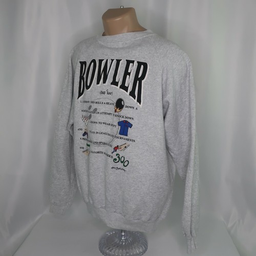 De Colección Años 90 Novedad Bowler Definición Tema Bolos Cuello Redondo Sudadera Para Hombre XXL - Imagen 8 de 9