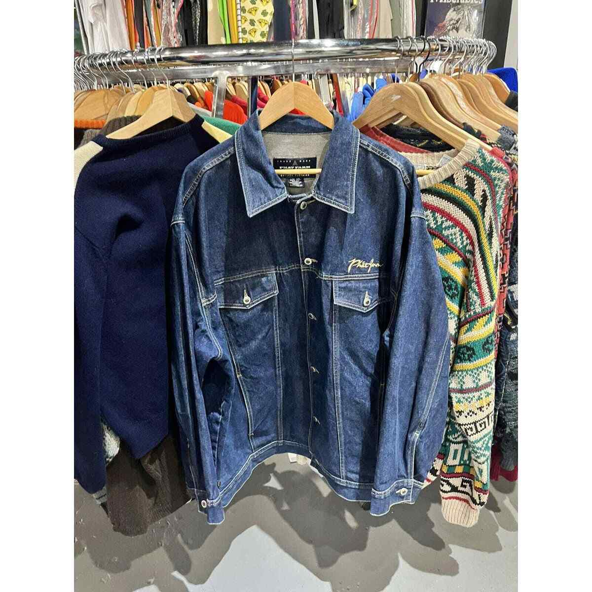 Vintage Y2K Phat Farm Hip Hop Denim Trucker Embroidered Bull Vintage Y2K Phat Farm Hip Hop Denim Trucker Embroidered Bull