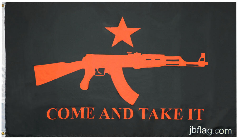 3X5 BLOOD RED COME AND TAKE IT GONZALES NRA FLAG GROMMETS 100D - Foto 4