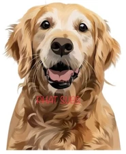 Sublimation Print Watercolor Golden Retriever Ready to Press Heat Transfer
