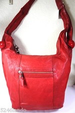  Vintage See By Chloe Lipstick Red Leather Large Hobo Shoulder Bag 