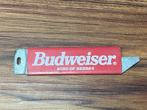 Vtg Budweiser Beer Box Cutter Bar Advertising Sign Tool Anheuser Busch KING BEER