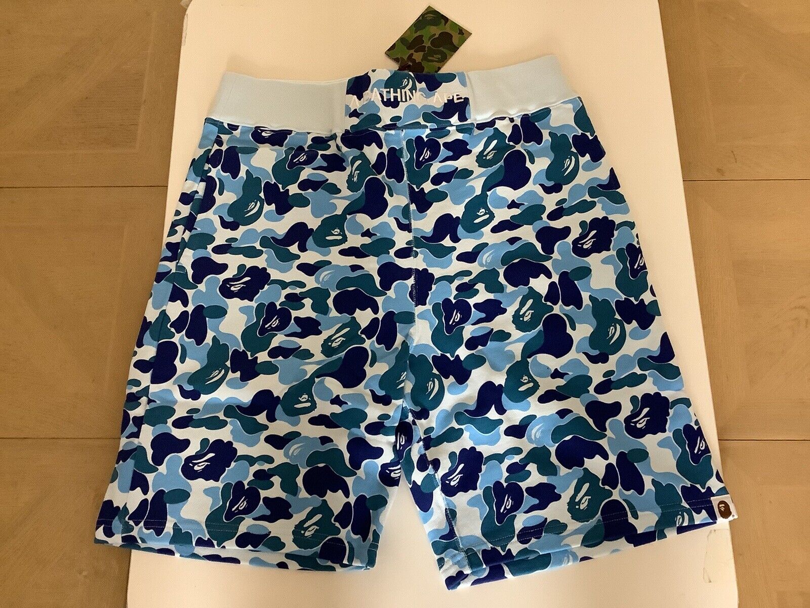 AUTHENTIC A BATHING APE BAPE ABC CAMO SWEAT SHORTS BLUE XL MENS