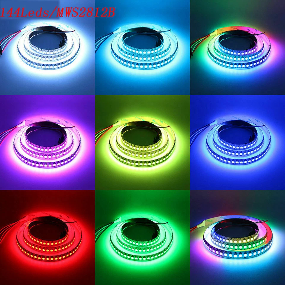 WS2812B 5V 5050 RGB LED Strip 1-5M 30 60 144 150 300 Leds Individual Addressable - Image 2 of 4