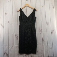 CALVIN KLEIN A Line Dress Womens 6 Sleeveless Cocktail Knee Rear Zip Black