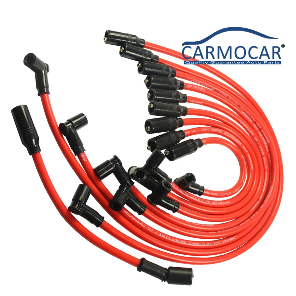 Juego de cables de bujía rojos de 10,2 mm para Chevrolet Corvette Lt1 92-96 5,7 L Foto 3 de 4