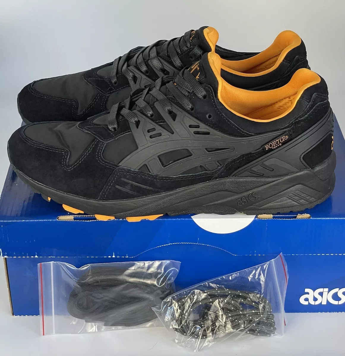 Asics X Porter Gel Kayano Trainer Black/Orange Men's Sneakers Size 9.5