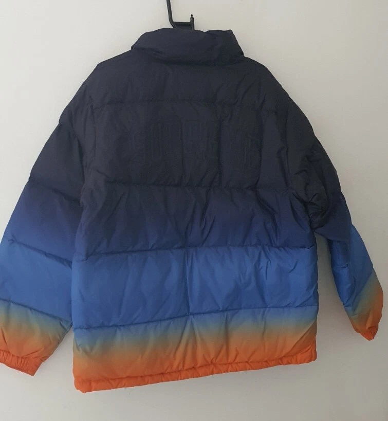 SS18 Supreme Gradient Puffy Jacket puffer Large imperméable bleu marine duvet de canard 