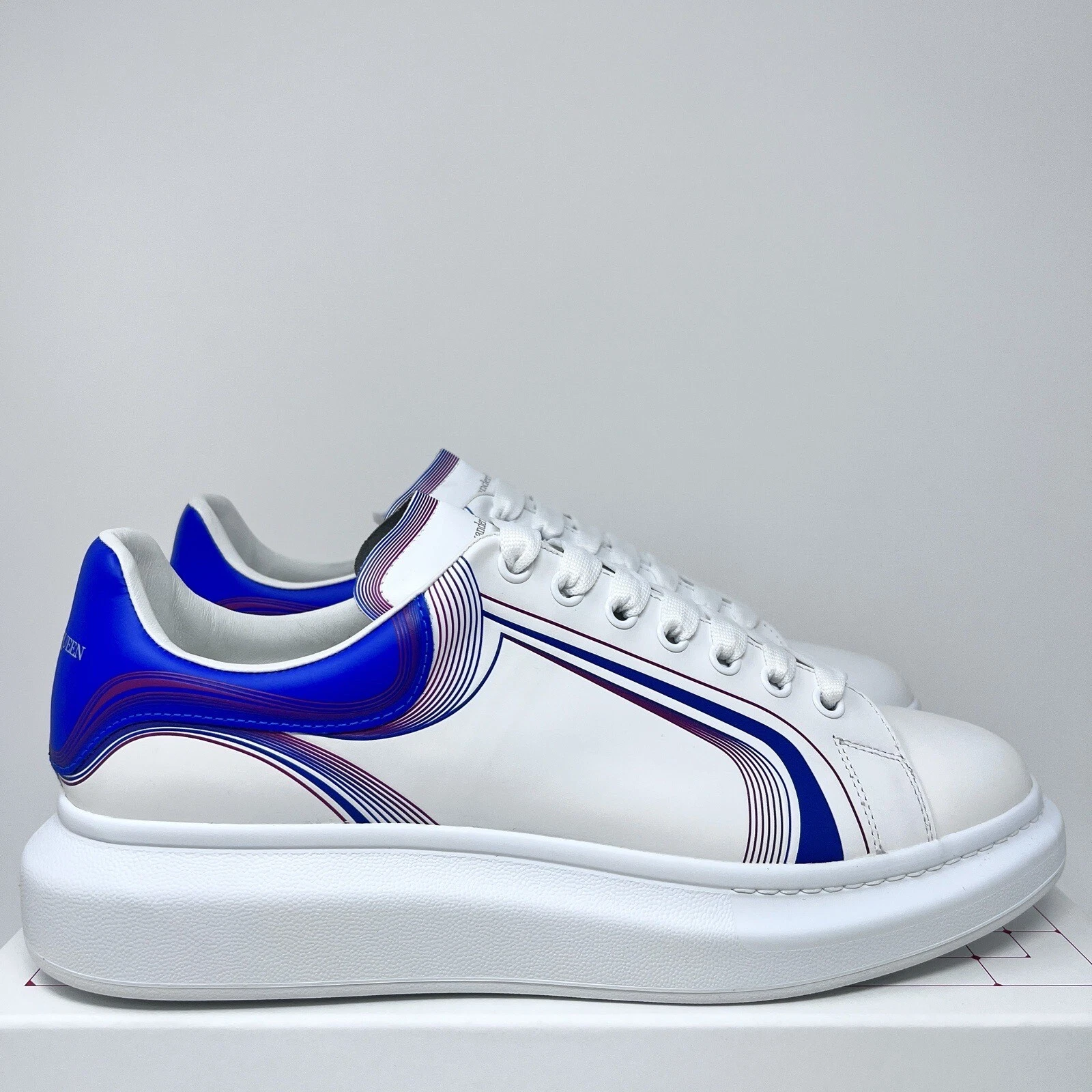 Alexander McQueen — Alexander McQueen Men's Oversized Platform Sneakers 48 EU/ 15 US White Blue