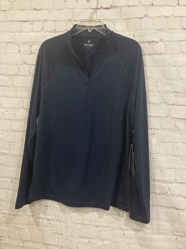 G/FORE Herren Small 1/4 Viertel Reißverschluss Golf Shirt blau Langarm Neu mit Etikett G4MA23K123O - Bild 1 von 11