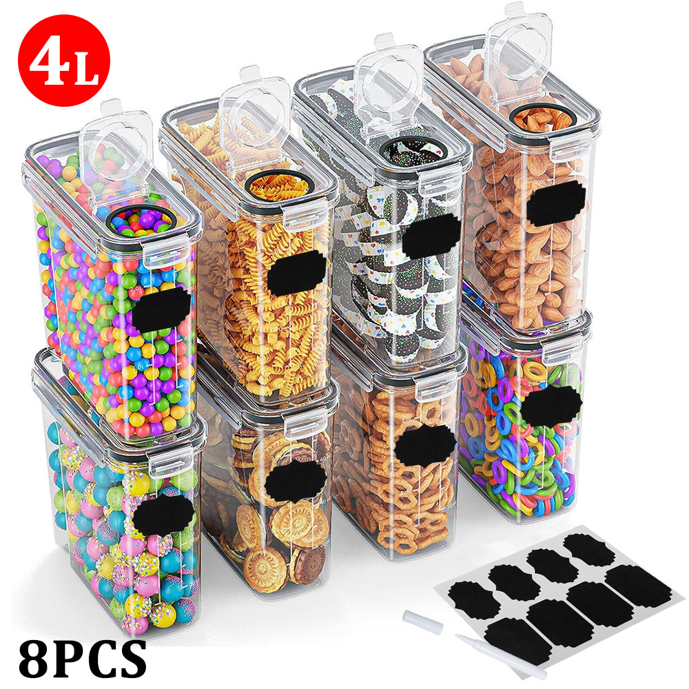 4-8 SET 4L VORRATSDOSEN AUFBEWAHRUNGSBOX KÜCHE LUFTDICHT BEHÄLTER VORRATSGLÄSER