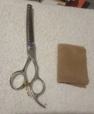 Moontay Professional 7.0" Dog Grooming Chunker /Thinning Scissors, Upward Curved