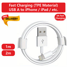 iPhone 6 7 8 X XS XR 11 12 13 14 Pro iPad Fast Charger Charging Long Cable Lead
