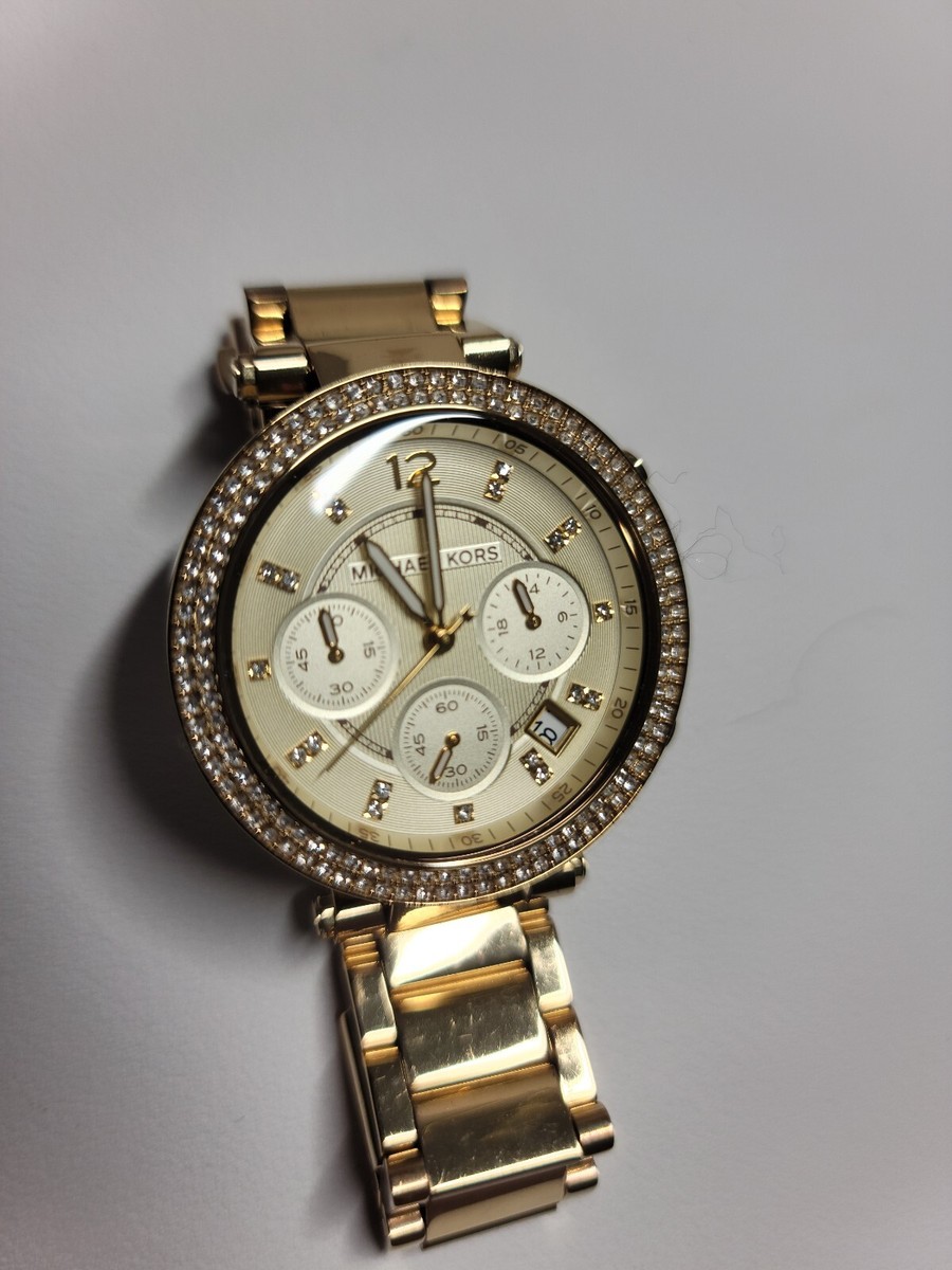 Michael Kors Womens Parker Chronograph GoldTone Stainless 