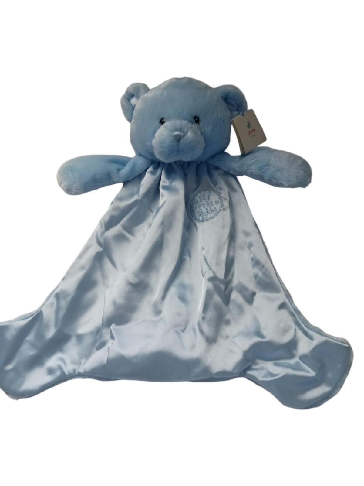 Baby Gund My First Teddy Huggy Buddy Blue Bear Lovey Security Blanket