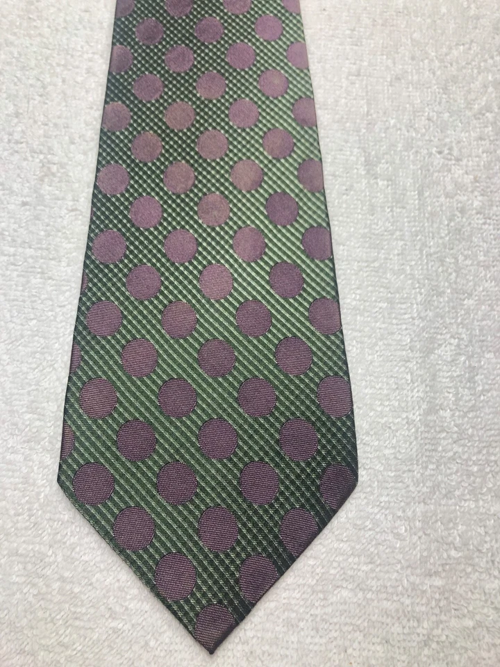 CORBATA COACH HOMBRE VERDE CON LUNARES MORADOS 4 X 58 Foto 2 de 4