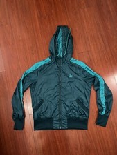 Puma Womens Medium Woven Windbreaker Jacket Green Teal New NWOT 2013