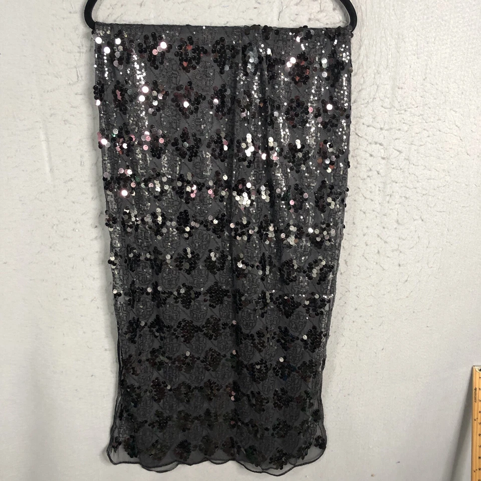 Bufanda de lentejuelas negra pura caprichosa boho arte para usar declaración retro Y2K NUEVO Foto 3 de 4