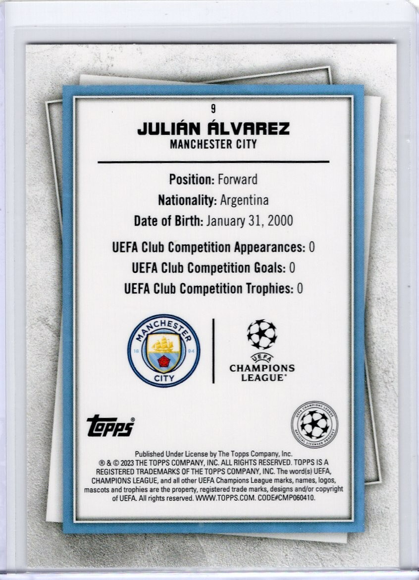 2022-23 Topps Superstars Julian Alvarez Rookie Card RC Manchester