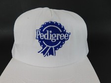 Vintage trucker Hat Pedigree Snapback Hat Baseball Cap USA Made White Blue Logo!