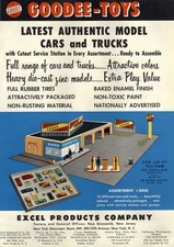1954 PAPER AD 4 PG Goodee Toys Service Station Racer Jeep Pick-Up Shell Tanker +