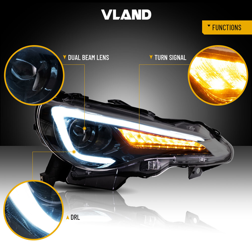For 13-20 Subaru BRZ/Scion FR-S/Toyota 86 LED Headlights