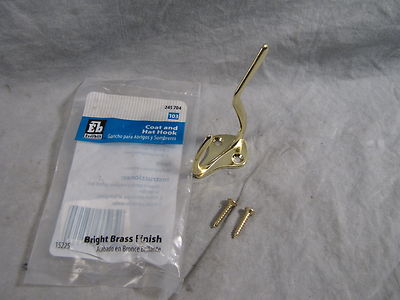 Everbilt Coat & Hat Hook w/ Bright Brass Finish 15225 NEW