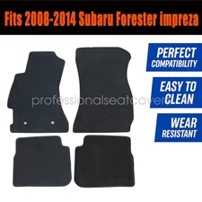Front & Rear Floor Mats Carpet Waterproof Black Velour For 08-14 Subaru Impreza