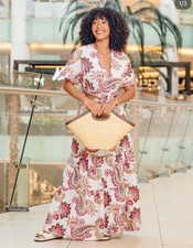 ZARA NEW WOMAN SS25 CUT OUT PRINTED POPLIN DRESS MULTICOLOR 2877/208 XS-XL