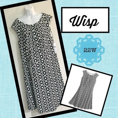 Stitch Fix Wisp Ceena Jersey Dress NWT Womens SZ 22W Fit-&-Flare A Line Printed