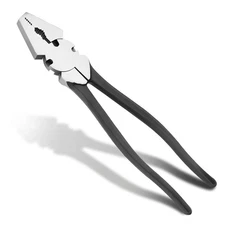10'' Button Fence Pliers for Bending Cutting and Gripping Flat Nose Wire Cutt...