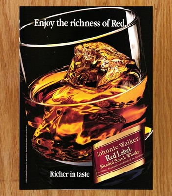 Johnnie Walker Red Label Scotch Whisky Richness - Magazine Print Ads Poster 1993