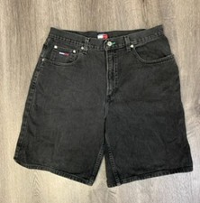 Vtg Tommy Hilfiger Mens 38 36 Y2K BlackJorts Jean Freedom Shorts 2002 Baggy