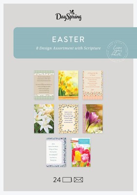 - Easter Blessings - 8 Design Assortment with Scripture - 24 Easter Boxed Car...