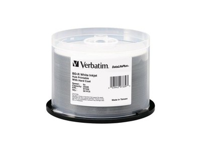 Verbatim - 97339 - BD-R 25GB 16X DataLifePlus White Inkjet Printable, Hub