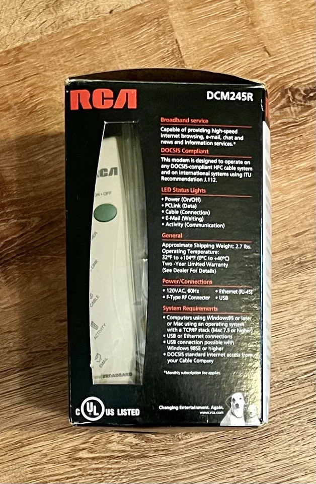 RCA Digital Broadband Cable Modem Model DCM245R - Image 3 of 3