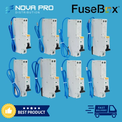 FUSEBOX RCBO SINGLE POLE 6A 10A 16A 20A 32A 40A 45A 50A 30mA B Curve Type A