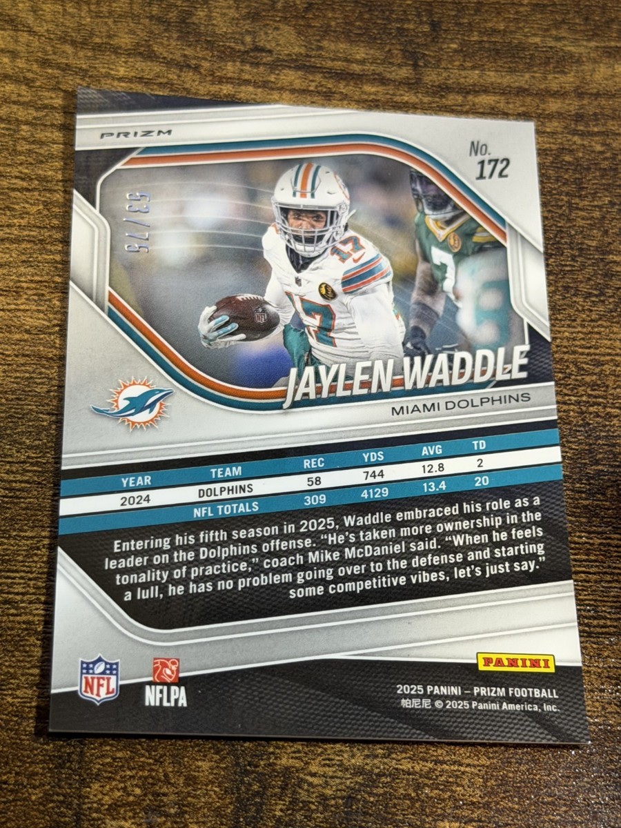 JAYLEN WADDLE 2025 Panini Prizm #172 Green Scope Prizm /75 | eBay
