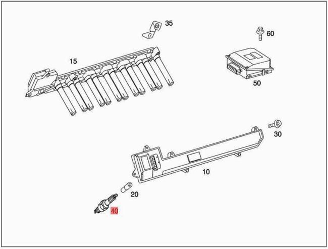 Mercedes OEM Right Spark plug 0031599703
