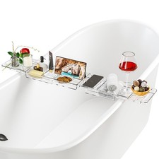 Expandable Acrylic Bathtub Tray for Tub, Bath Caddy Tray Table for Bathtub, A...