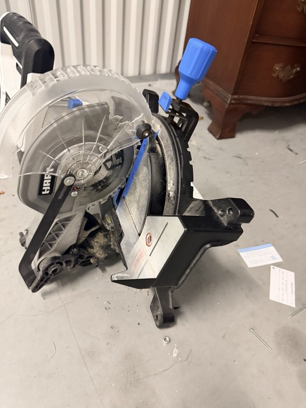 HART Corded Compound Miter Saw w/ Battery Included, White/Black/Gray/Blue