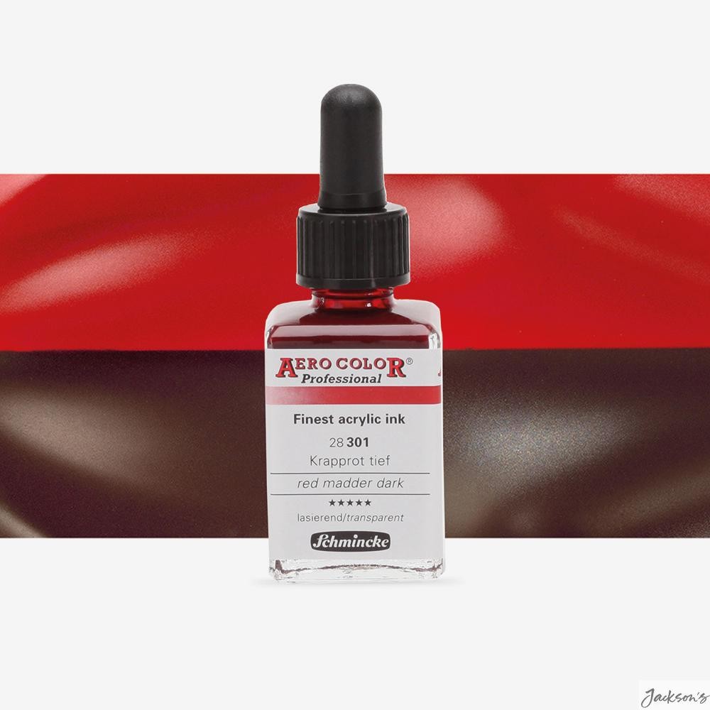 Schmincke Aero Color Acrylic Ink 28ml Red Madder Dark For Airbrush Painting